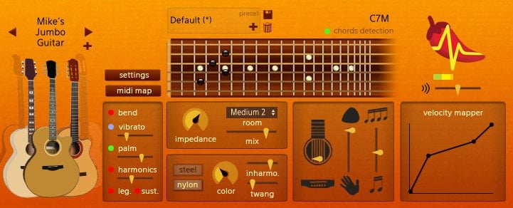 Spicy Guitar free physically modeled guitar VST plugin