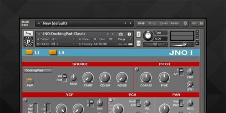 JNO 1 is a free Roland Juno 106 sound library by Particle Sound.