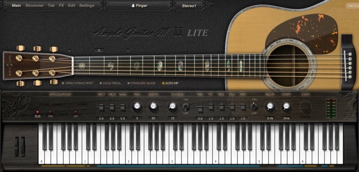 Free Ample Guitar M Lite II acoustic guitar VSTi plugin by Ample Sound.