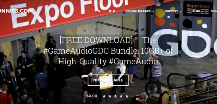 Free GameAudioGDC Bundle sound library by Sonniss.