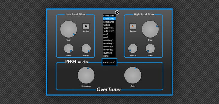 OverToner distortion VST plugin by REBELAudio.