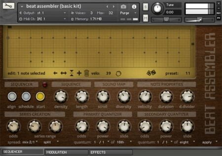Beat Assembler NI Kontakt drum machine by Fairly Confusing Waveforms.