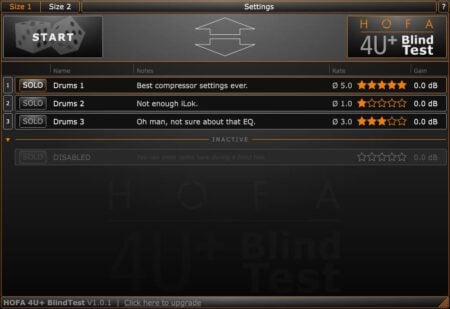 HOFA 4U+ BlindTest Free Track Comparison VST Plugin