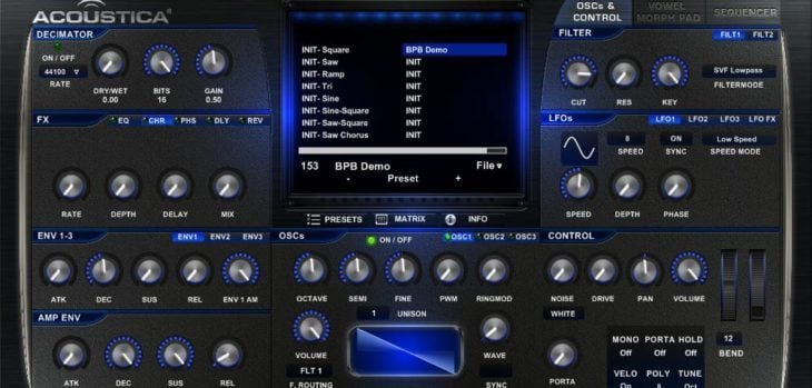 FREE Nightlife virtual synthesizer VST plugin by Acoustica.