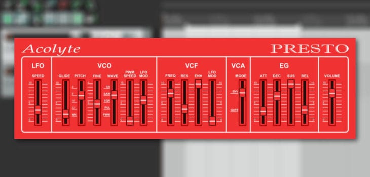 Presto Releases Free Acolyte Monophonic Synthesizer VST Plugin
