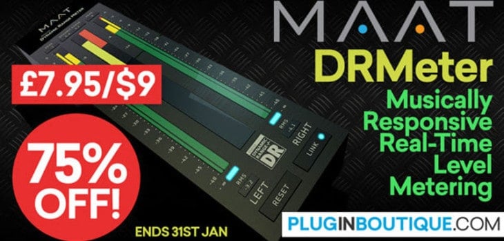Get 75% OFF DRMeter By MAAT @ Pluginboutique ($9 Sale Price)