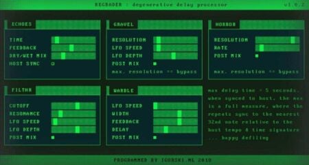 Free “Regrader” Lo-Fi Delay VST Plugin Released By Igorski Free "Regrader" Lo-Fi Delay VST Plugin Released By Igorski