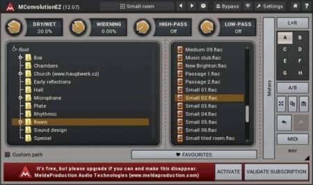Free MConvolutionEZ Convolution Reverb By MeldaProduction