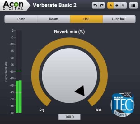 Acon Digital Releases FREE Verberate Basic Reverb VST Plugin