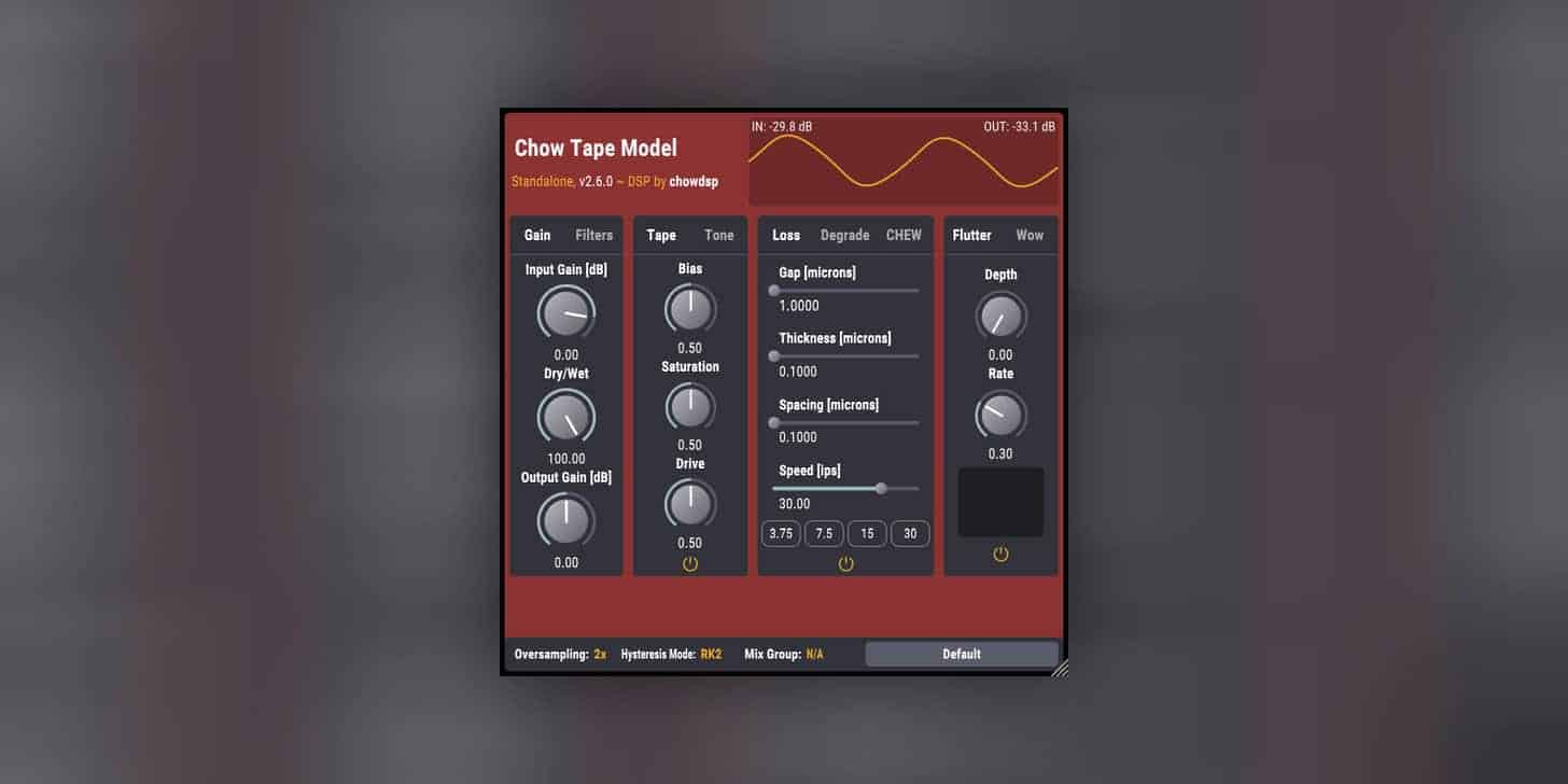 CHOW Tape Model - The Best FREE Tape Saturation Plugin? - Bedroom