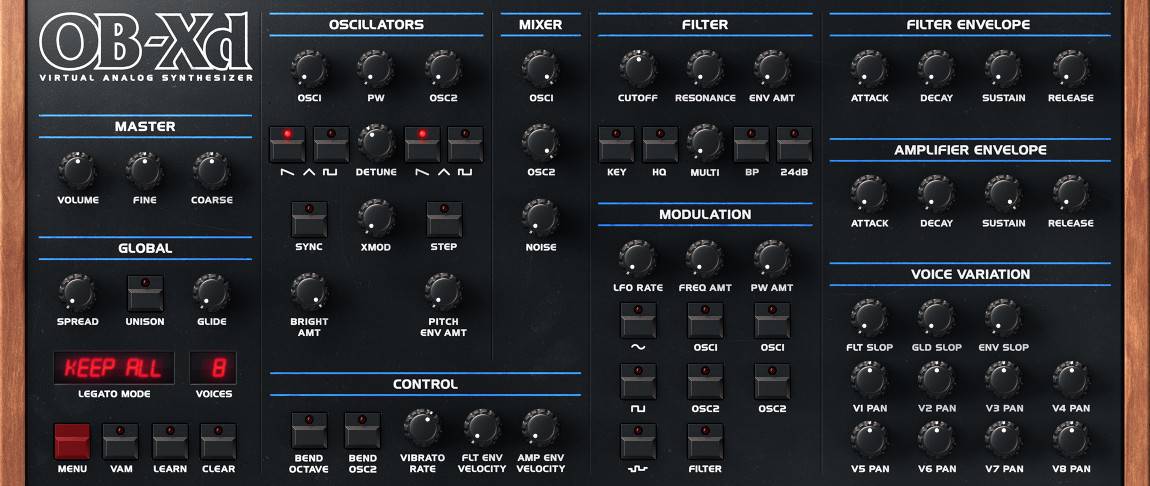 FREE VST Synth OB-Xd 2.0 Virtual Synthesizer