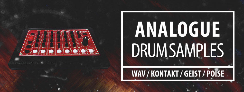 Samplefino Analogue Drum Samples includes 1,135 analog drum samples in 24-bit WAV format.
