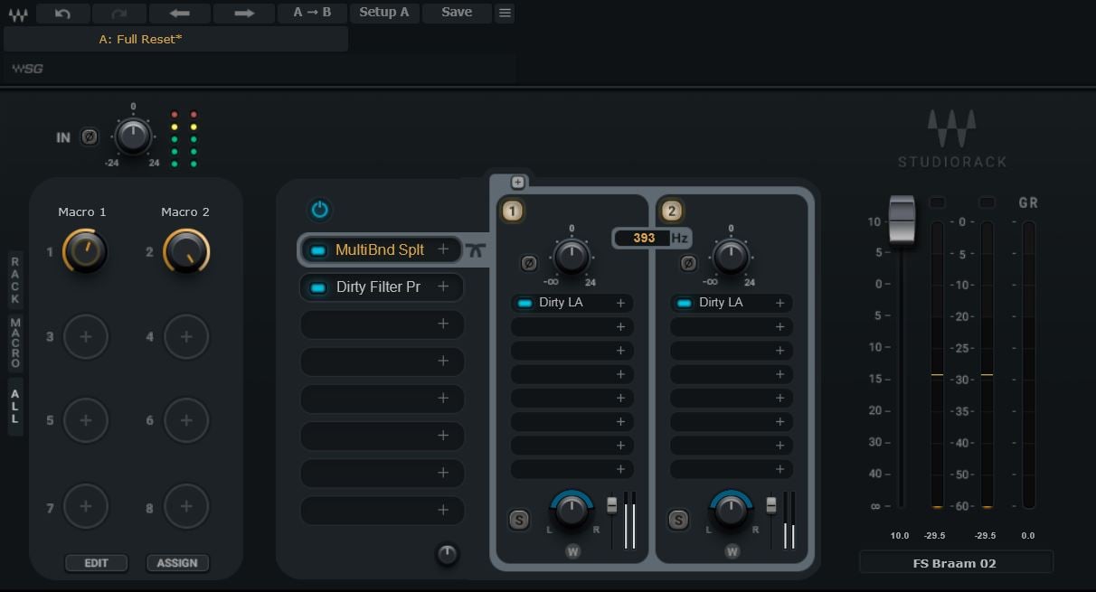 Here's a simple multiband compression rack with BPB's forthcoming Dirty LA plugin.