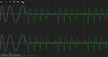 OccularScope, a FREE beat-synced oscilloscope plugin for macOS, Windows, and Linux.
