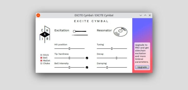 Exc!te Cymbal Is A FREE Ultra-Realistic Physically-Modeled Cymbal Plugin