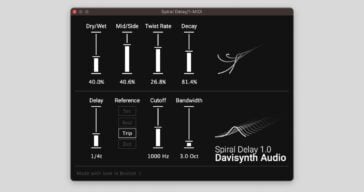 Davisynth Audio offers Spiral Delay, a FREE creative delay effect for macOS and Windows