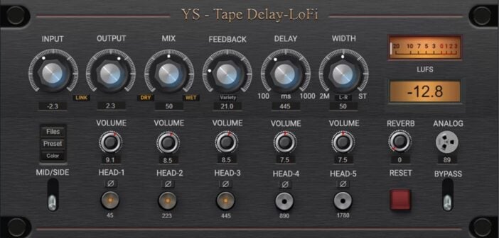 YS Releases FREE Tape Delay Lofi Plugin