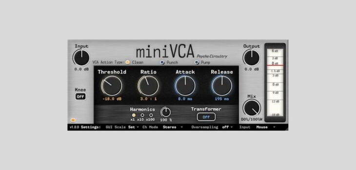 Psycho Circuitry’s New miniVCA Compressor Plugin Is FREE With No Email Required