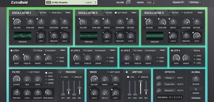 Nakst releases free ExtraBold synth plugin for Windows, Mac and Linux