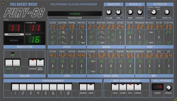 Full Bucket Music releases Fury-68, a reimagining of Korg's 80s classic