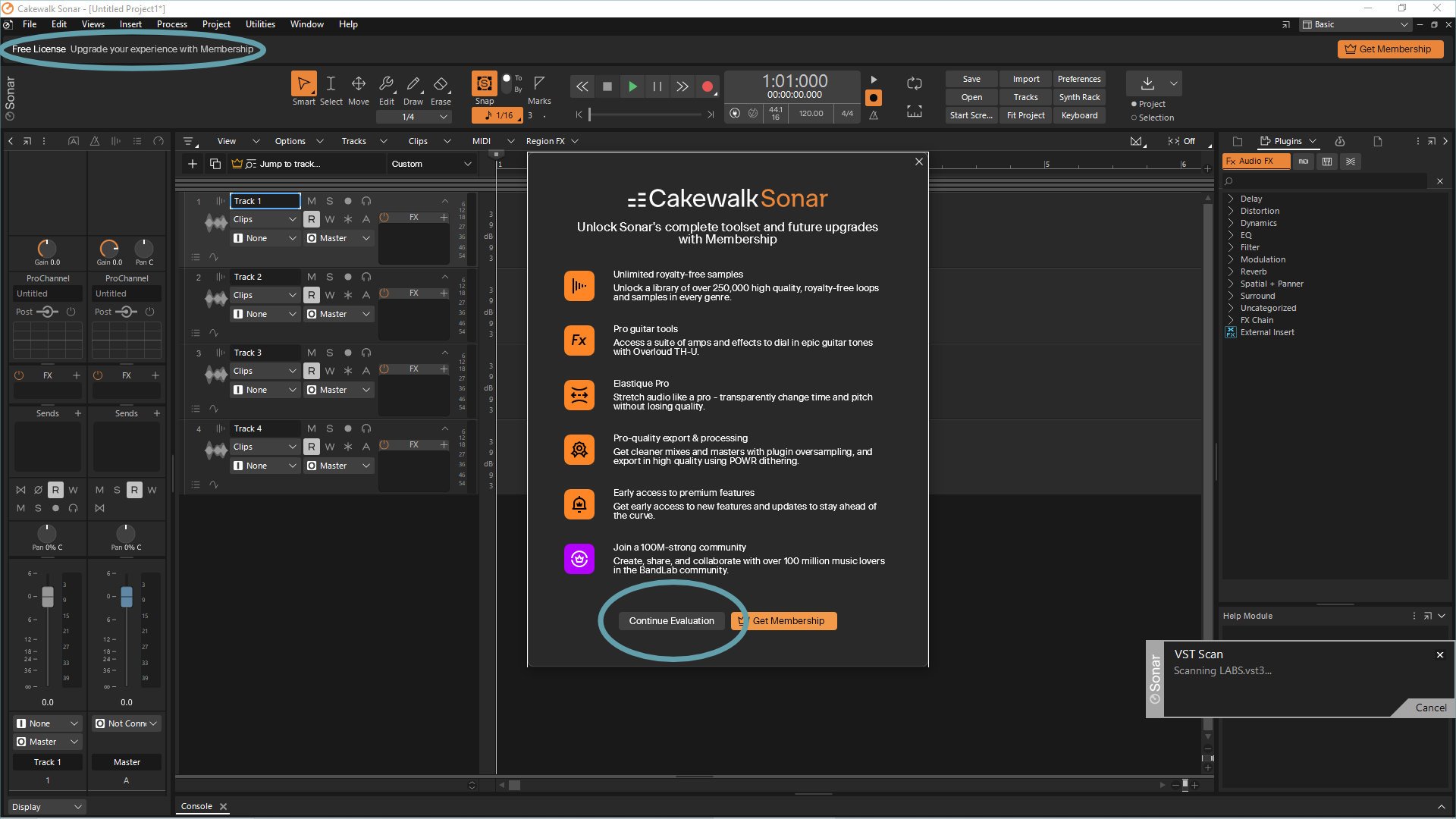 Launching the free version of Sonar.