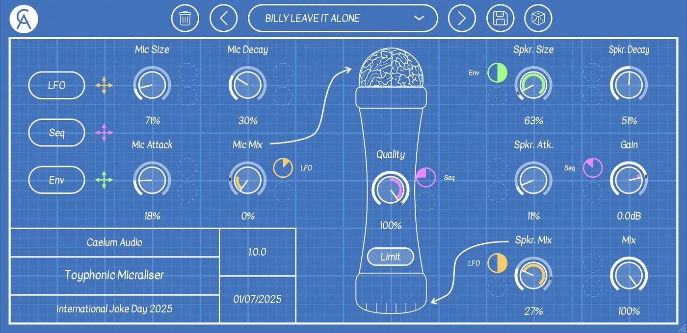 Caelum Audio releases Toyphonic Micraliser: take your sound from bad to worse for FREE!