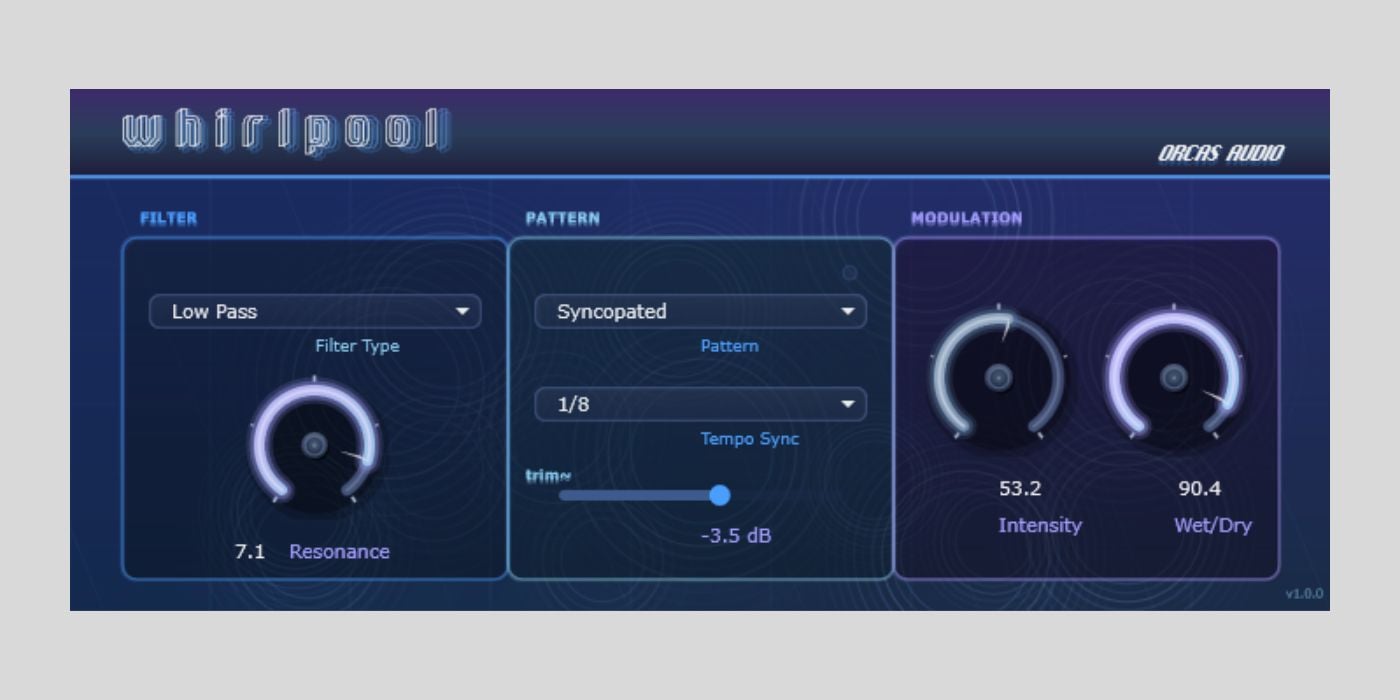 Whirlpool rhythmical filter plugin by Orcas Audio is FREE for a Limited Time (Windows only)