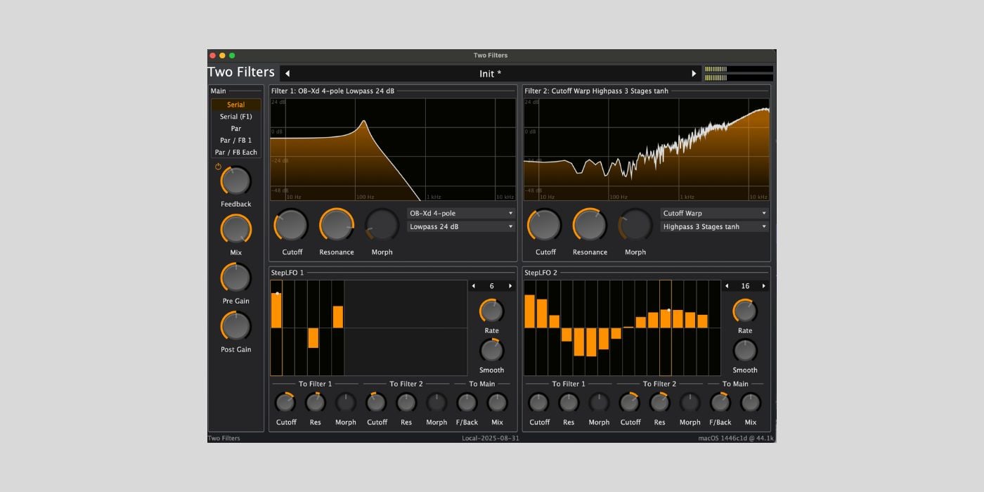 BaconPaul released Two Filters, a filter and sequencer module for FREE!