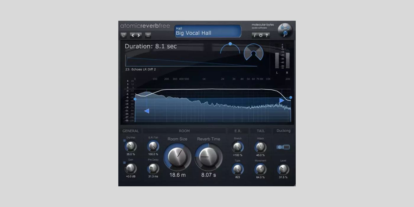 Molecular Bytes releases AtomicReverbFree, a FREE algorithmic reverb plugin