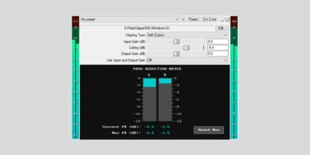 Windows-G releases E-PeakClipper500, a FREE clipper JSFX plugin E-PeakClipper500