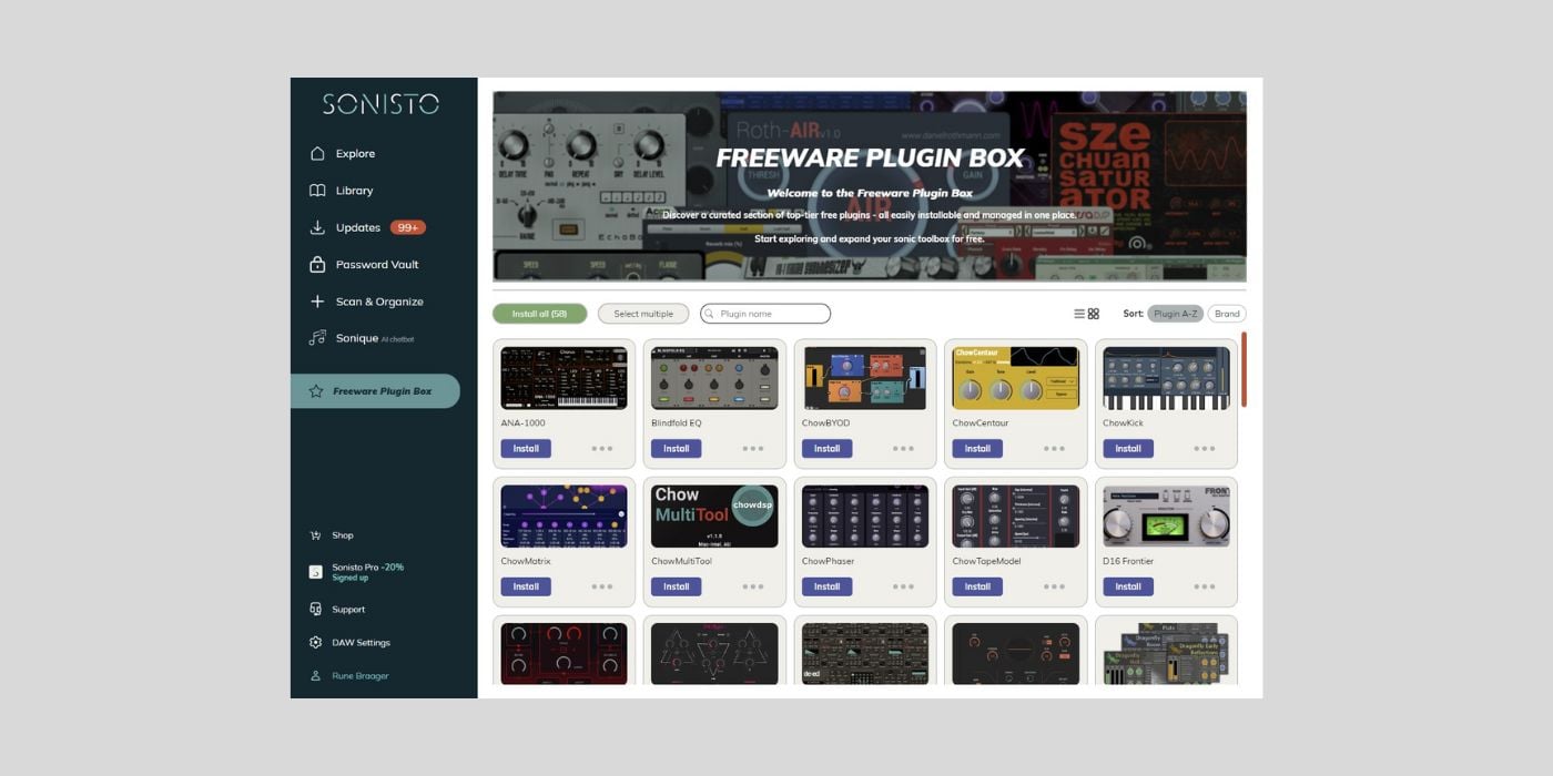 Sonisto launches Freeware Plugin Box and Scan & Organize tools in new Access Manager update