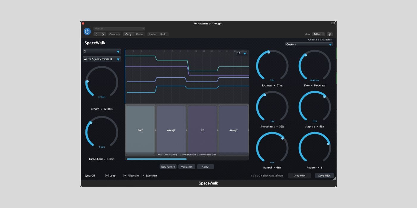 Higher Plane releases SpaceWalk, a FREE ambient chord progression generator
