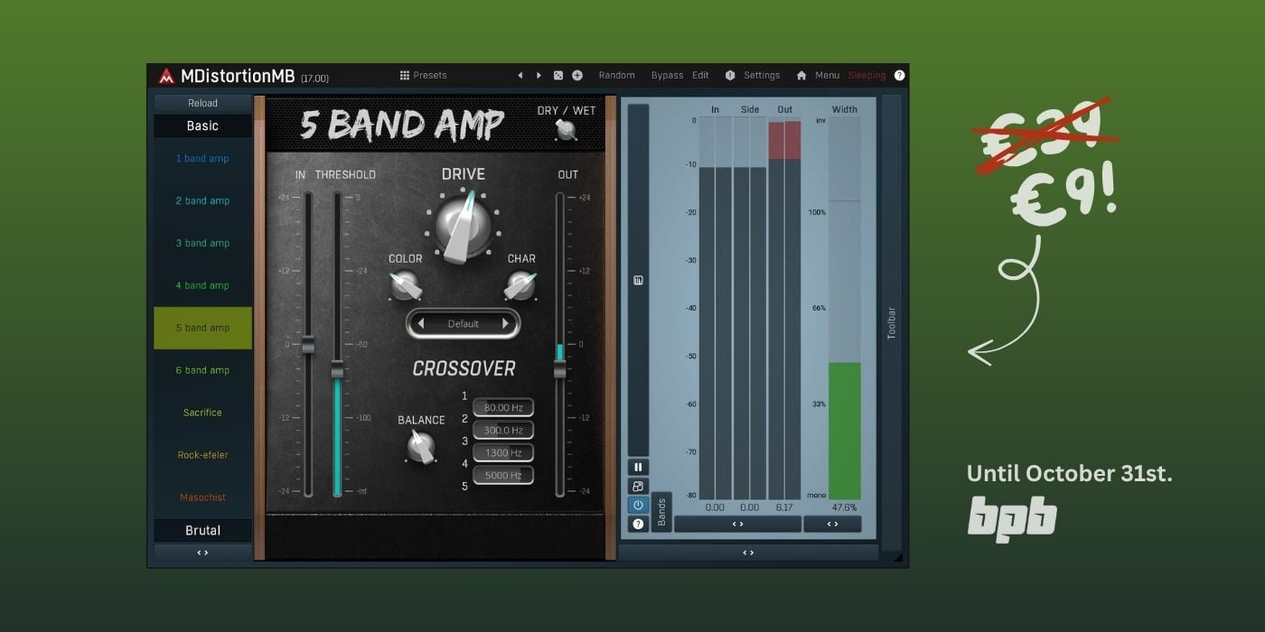 BPB Deal: MeldaProduction MDistortionMB Multiband Distortion Plugin for €9