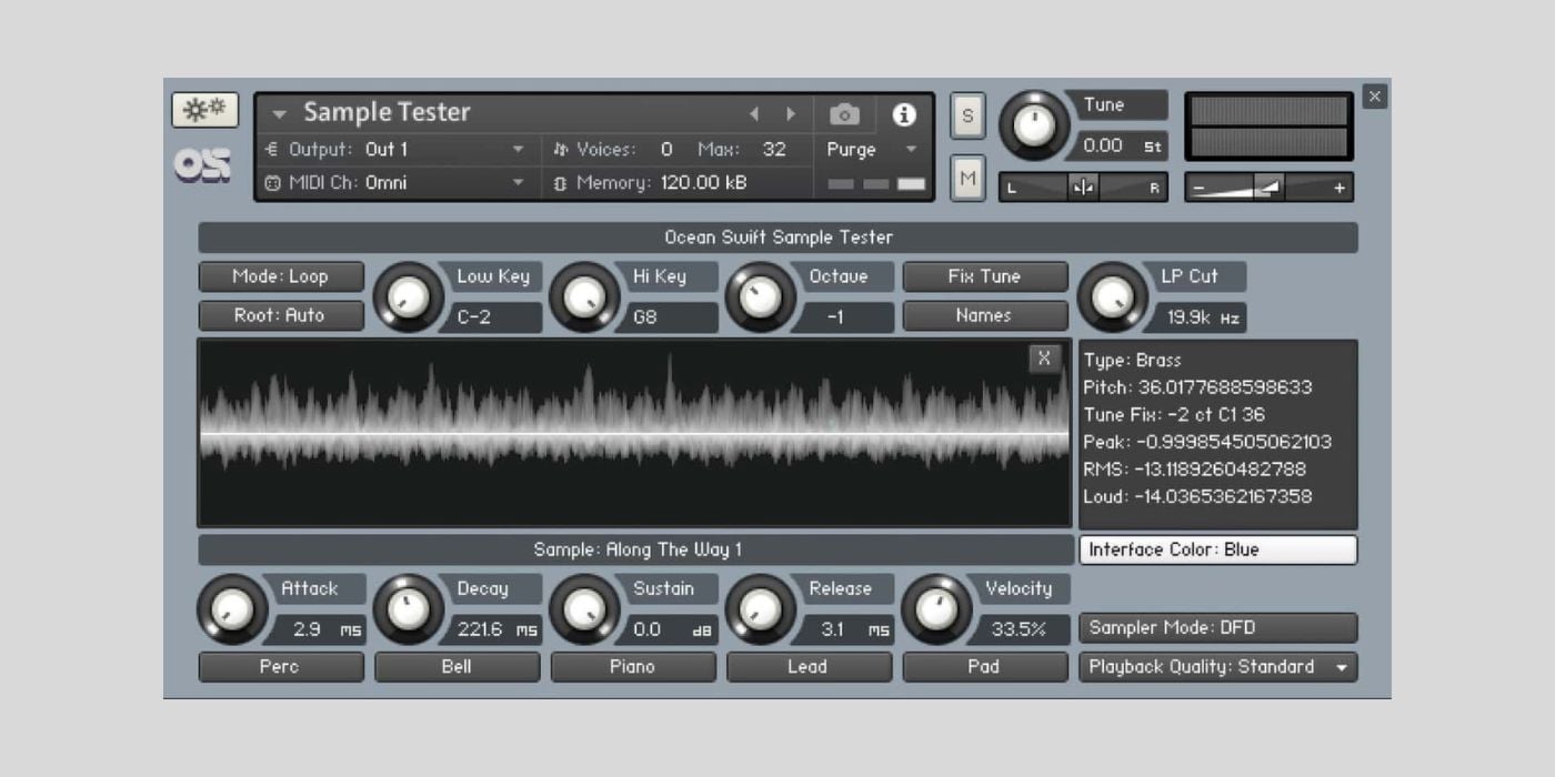 Ocean Swift Sample Tester is a new FREE sampling tool for Kontakt Player