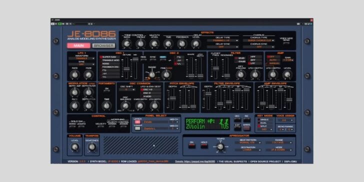 The Usual Suspects announce JE-8086, a FREE Roland JP-8080 emulation for macOS, Windows, and Linux