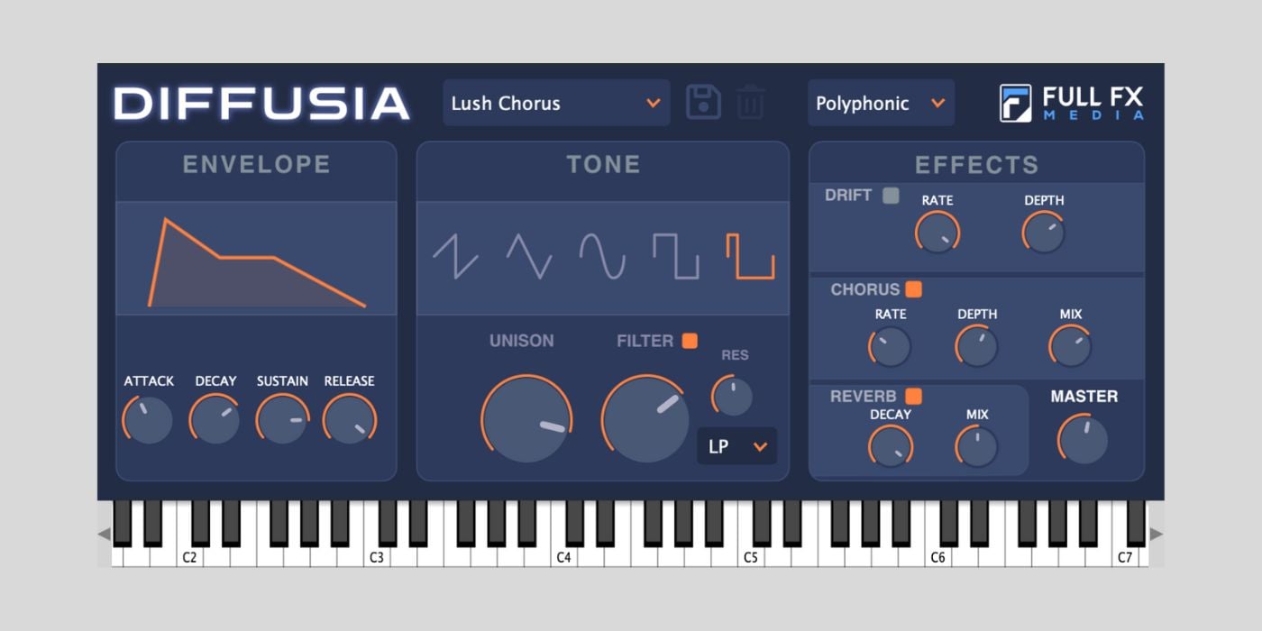 Full Fx Media releases FREE Diffusia drone synthesizer plugin