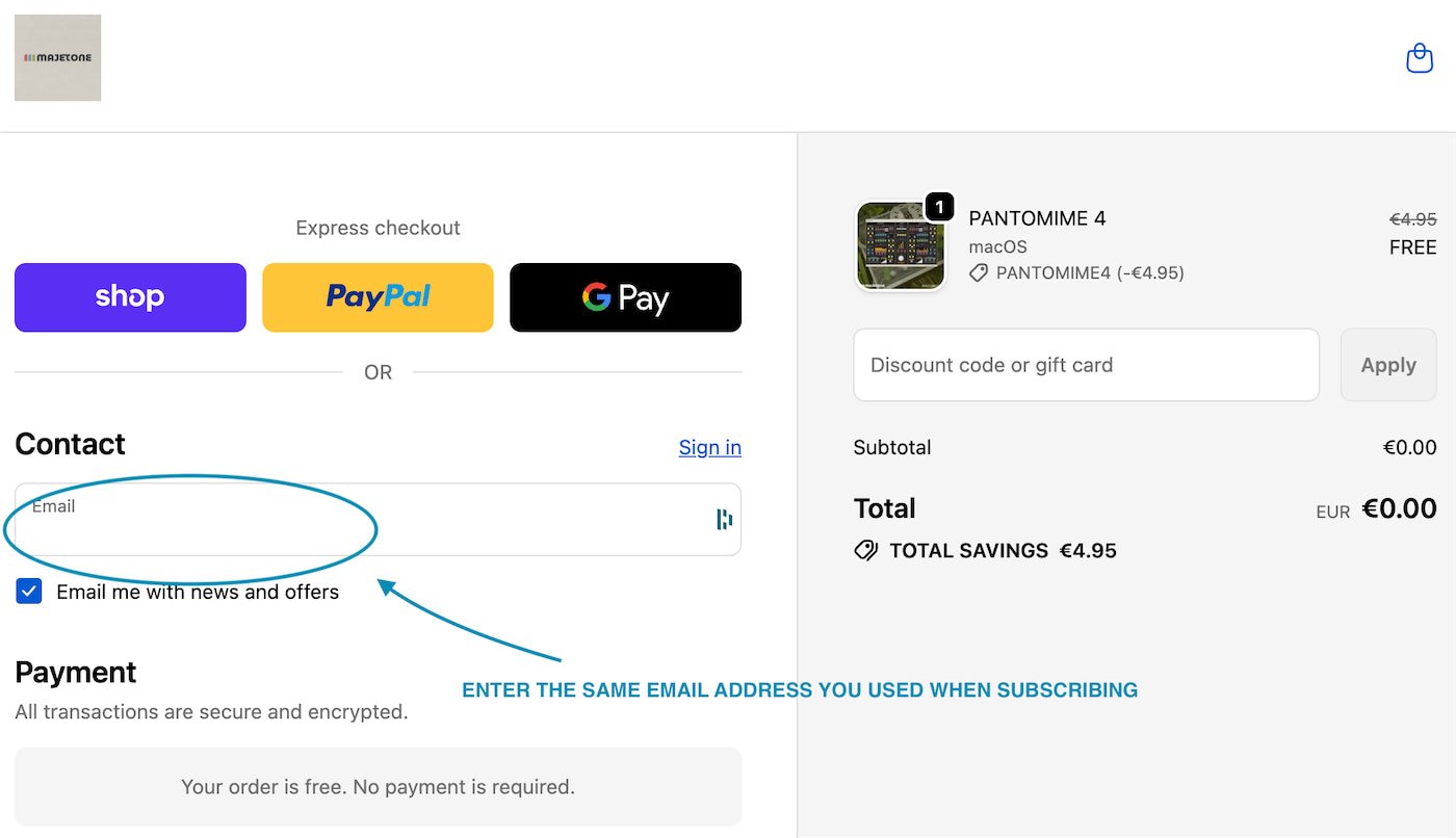 Subscribe, then add the synth to your shopping cart and proceed to checkout.