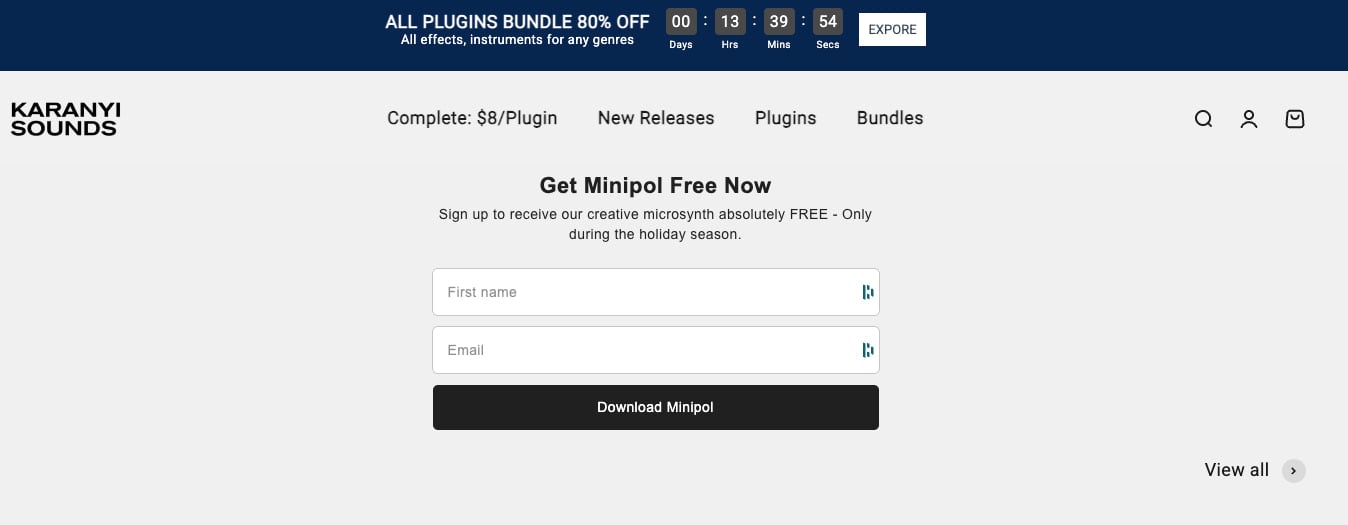 The synth is only free via the promo page linked below.