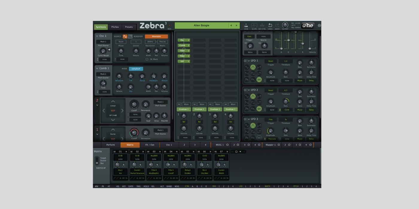 u-he Zebra 3 edges closer to official status with final beta release