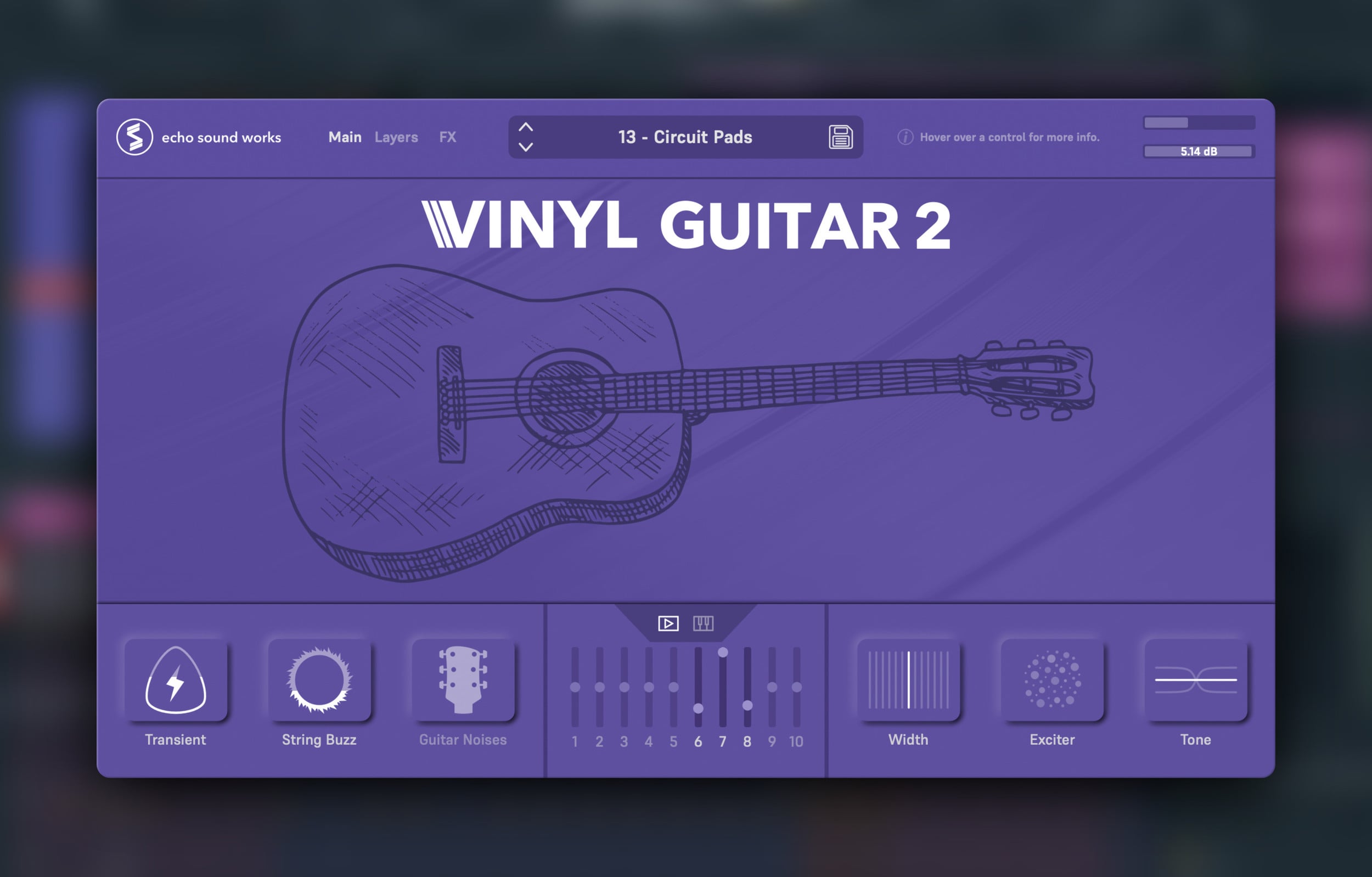 Echo Sound Works Vinyl Guitar 2 free acoustic guitar VST plugin