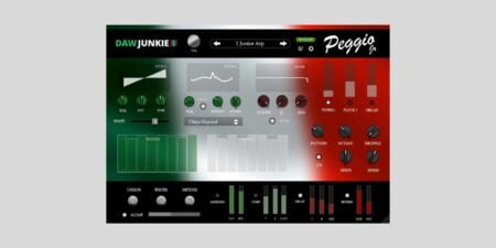 DAWJunkie releases Peggio Jr, a FREE arpeggiator synth for macOS and Windows