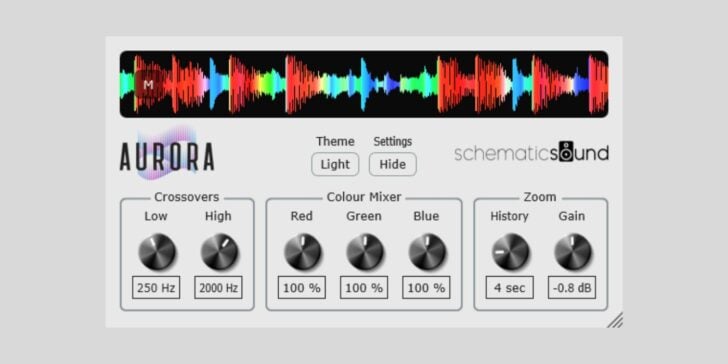 Schematic Sound makes Aurora waveform visualizer plugin FREE and open-source Schematic Sound Aurora