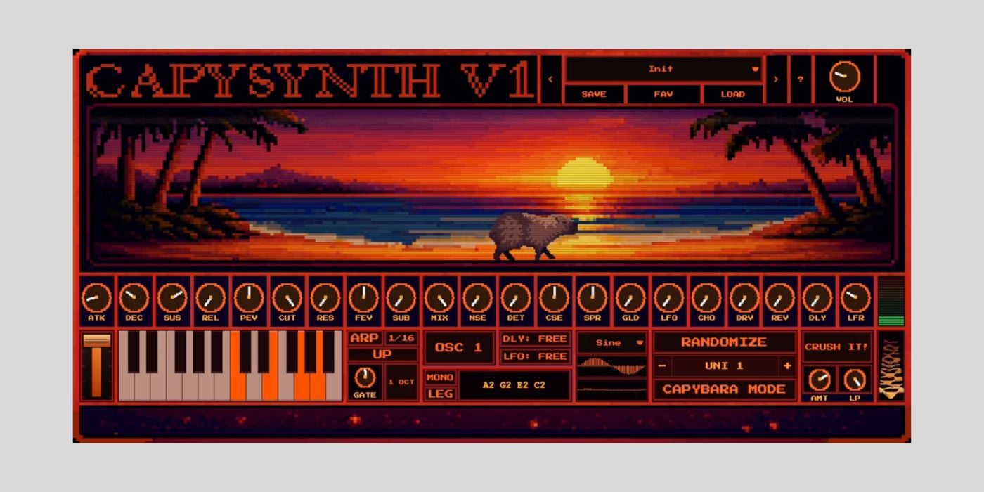 CapySynth synthwave synthesizer is FREE for the next few hours