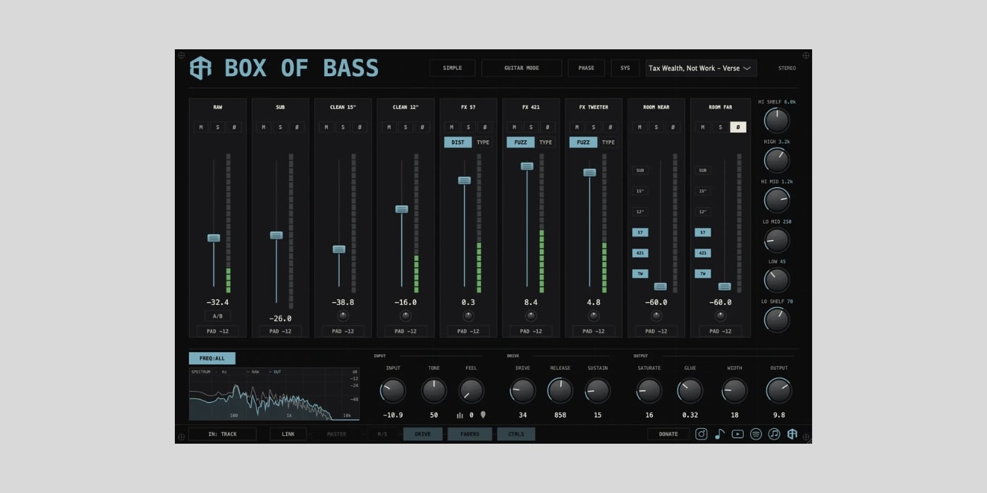 Box of Bass is a FREE complete bass rig plugin for macOS, Windows, and Linux