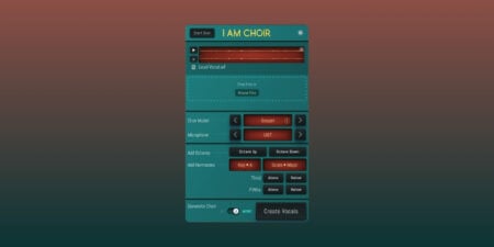 I AM CHOIR sings your lyrics and melody inside your DAW (intro price) I AM CHOIR