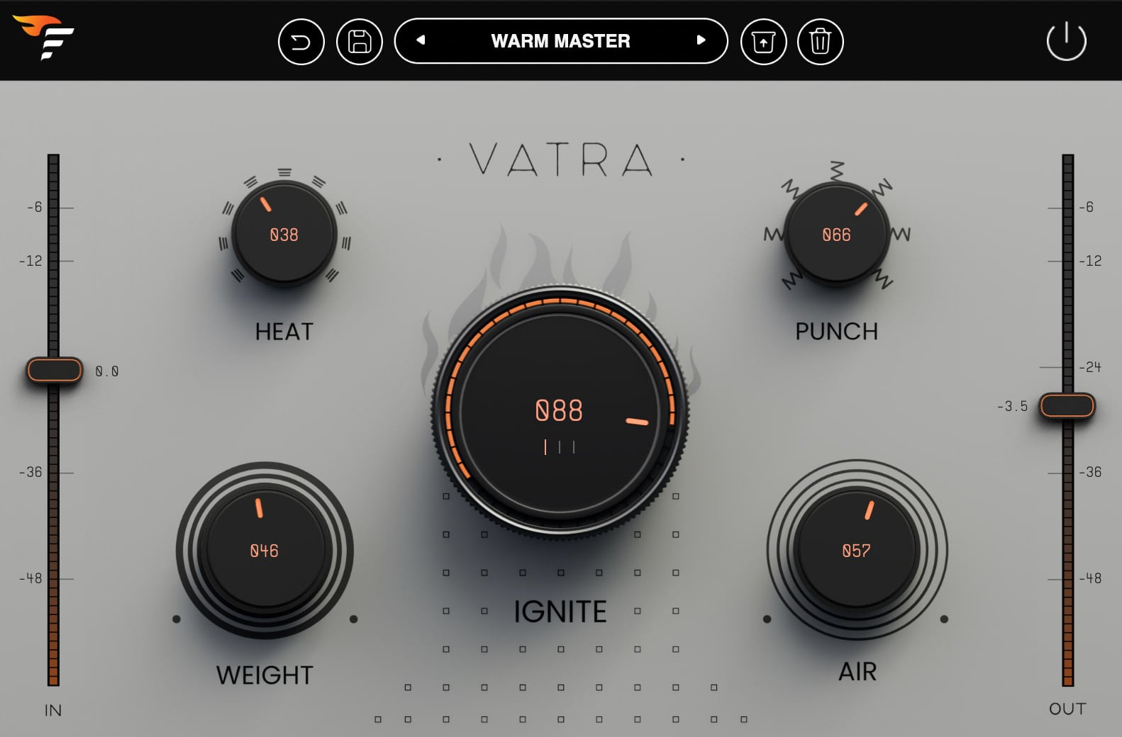 VATRA's improved metering and always-on knob values.