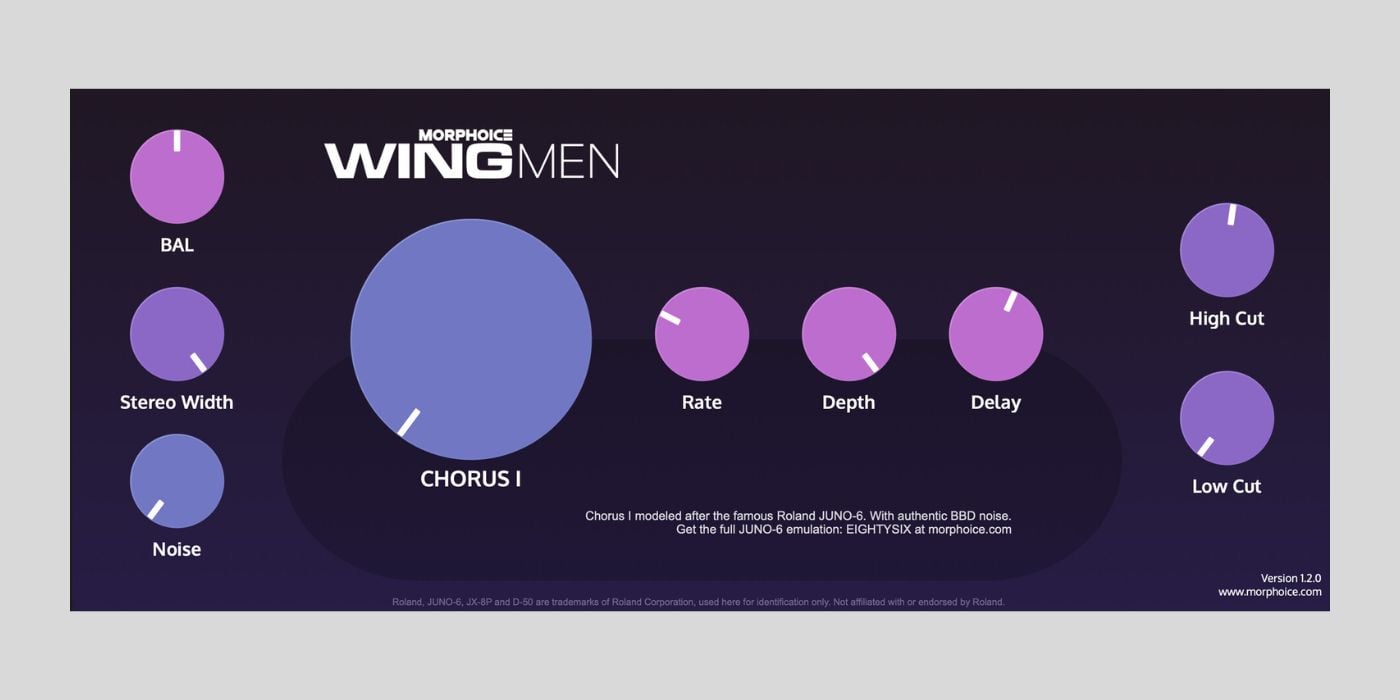 Morphoice releases WingMen, a FREE chorus plugin with eight Roland-style modes