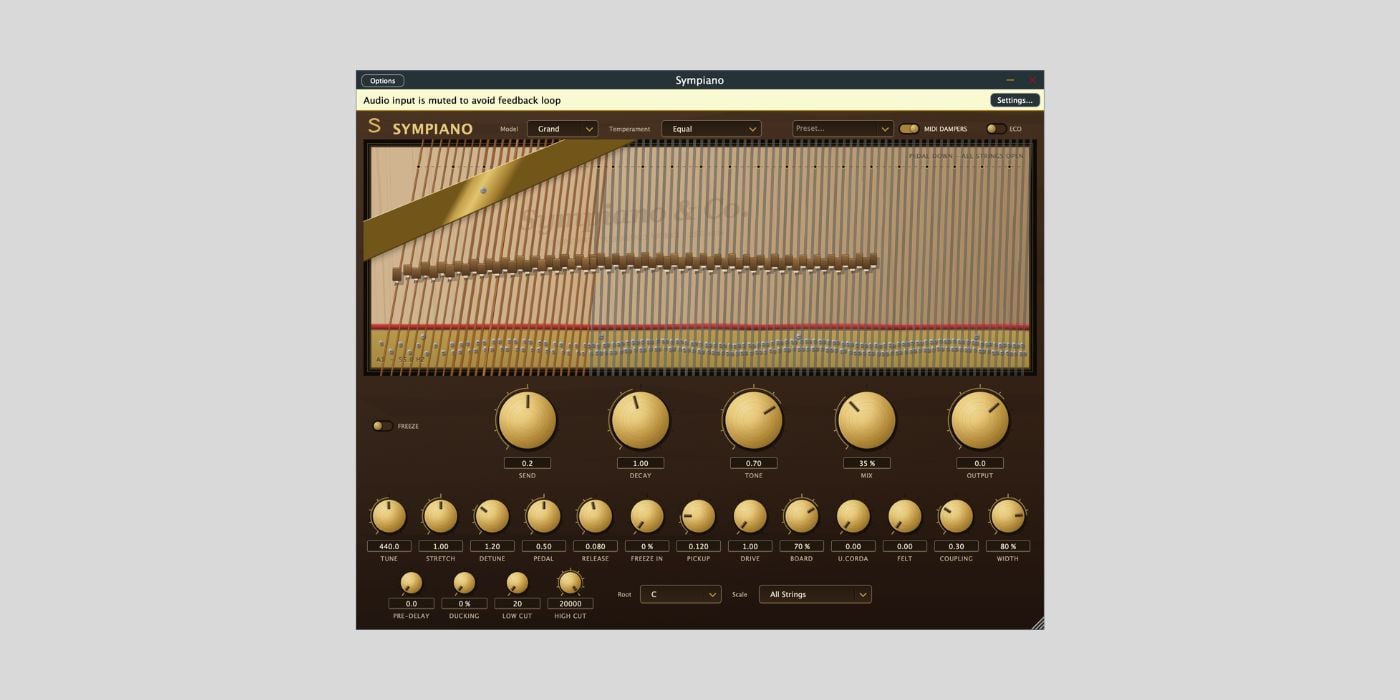 Sympiano is a FREE reverb plugin that explores the inside of a grand piano