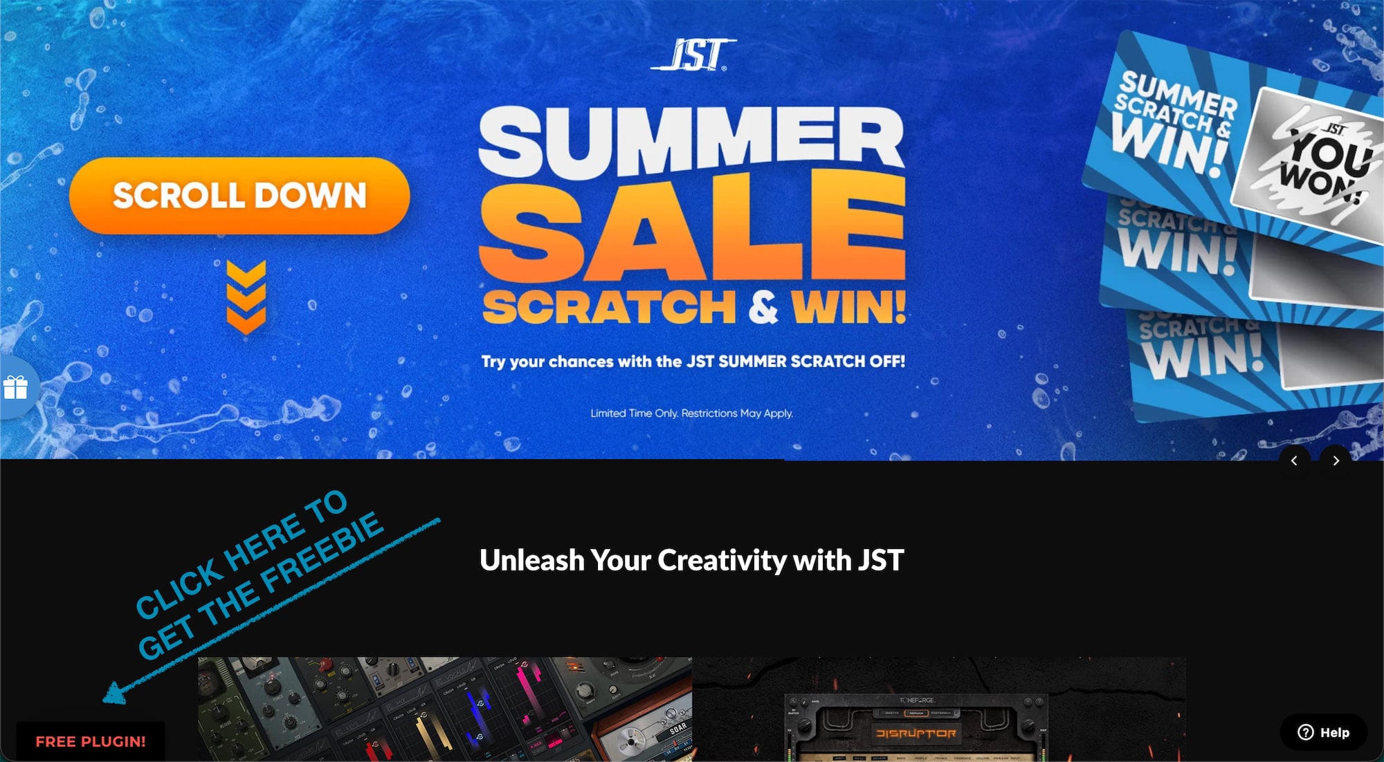 If the pop-up doesn't appear, click the FREE PLUGIN button pictured below.