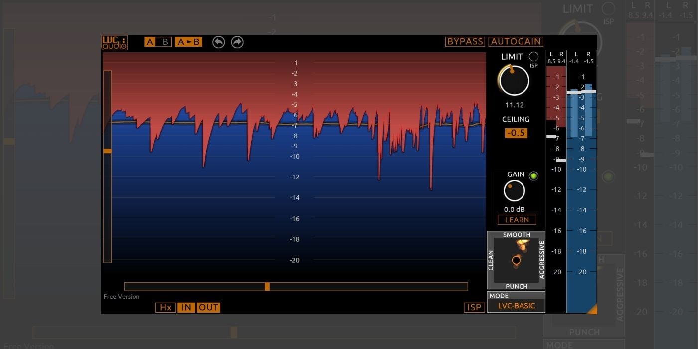 Limited-Z by LVC-Audio, free limiter plugin interface